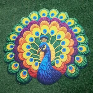Peacock Pattern Decorative Floor Rug