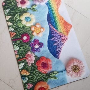 Fabric Floral Print Doormat (Pack of 2)